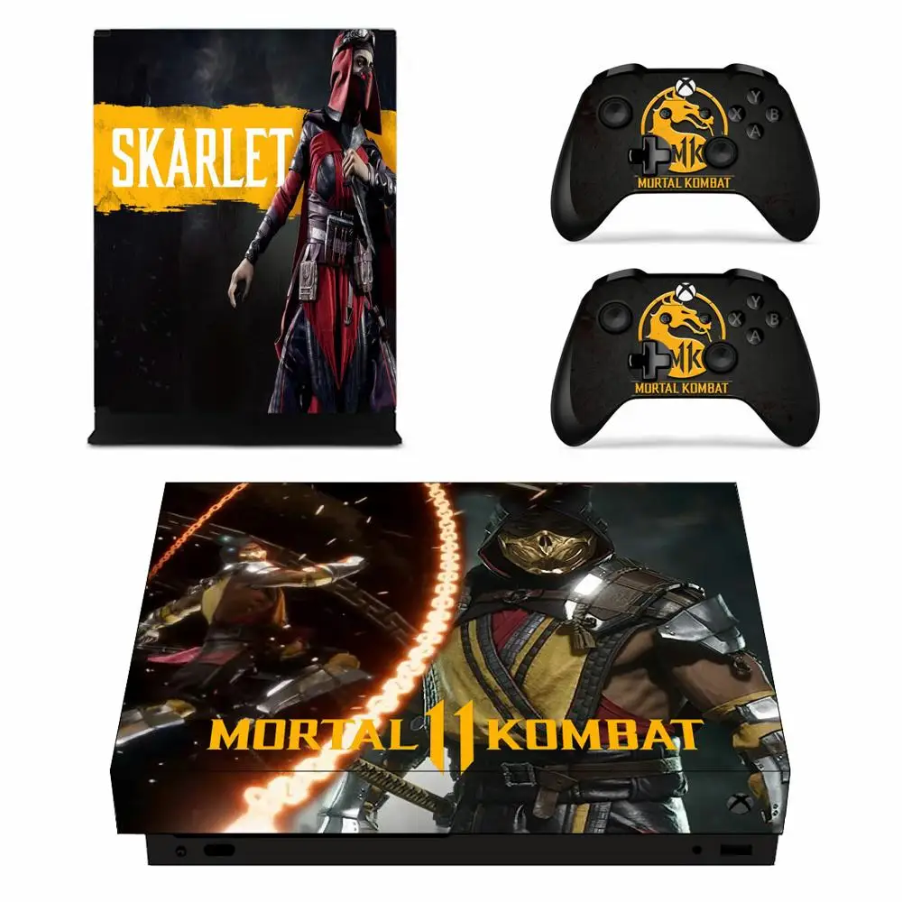 Mortal Kombat Dragon Full Cover Skin Console & Controller Decal Stickers for Xbox One X Skin Stickers Vinyl