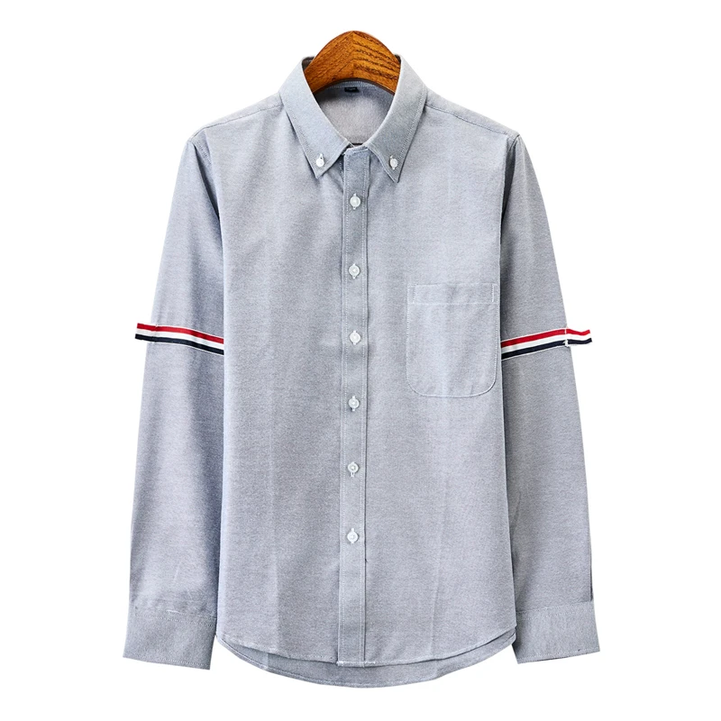 Men\'s clothing Long sleeve Shirts for men tops Korean men  Oversized White Oxford Hawaiian vintage shirt dress male CS65