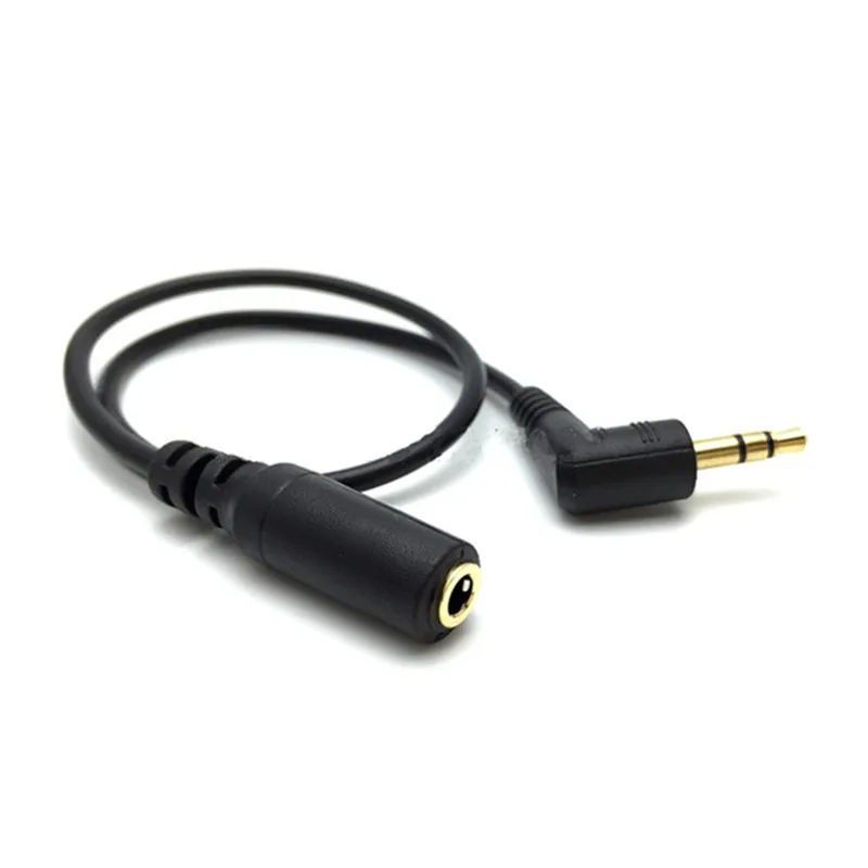 Rallonge audio stéréo mâle vers femelle à 3 pôles, câble résistant à 90 degrés, angle droit, 3.5mm, 15cm