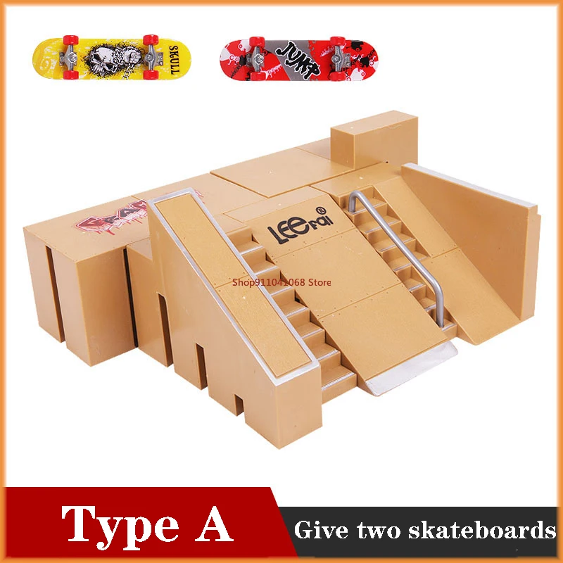 Finger Skateboards Skate Park Ramp Parts for Tech Practice Deck Children Gift Set Fingerboard Toys