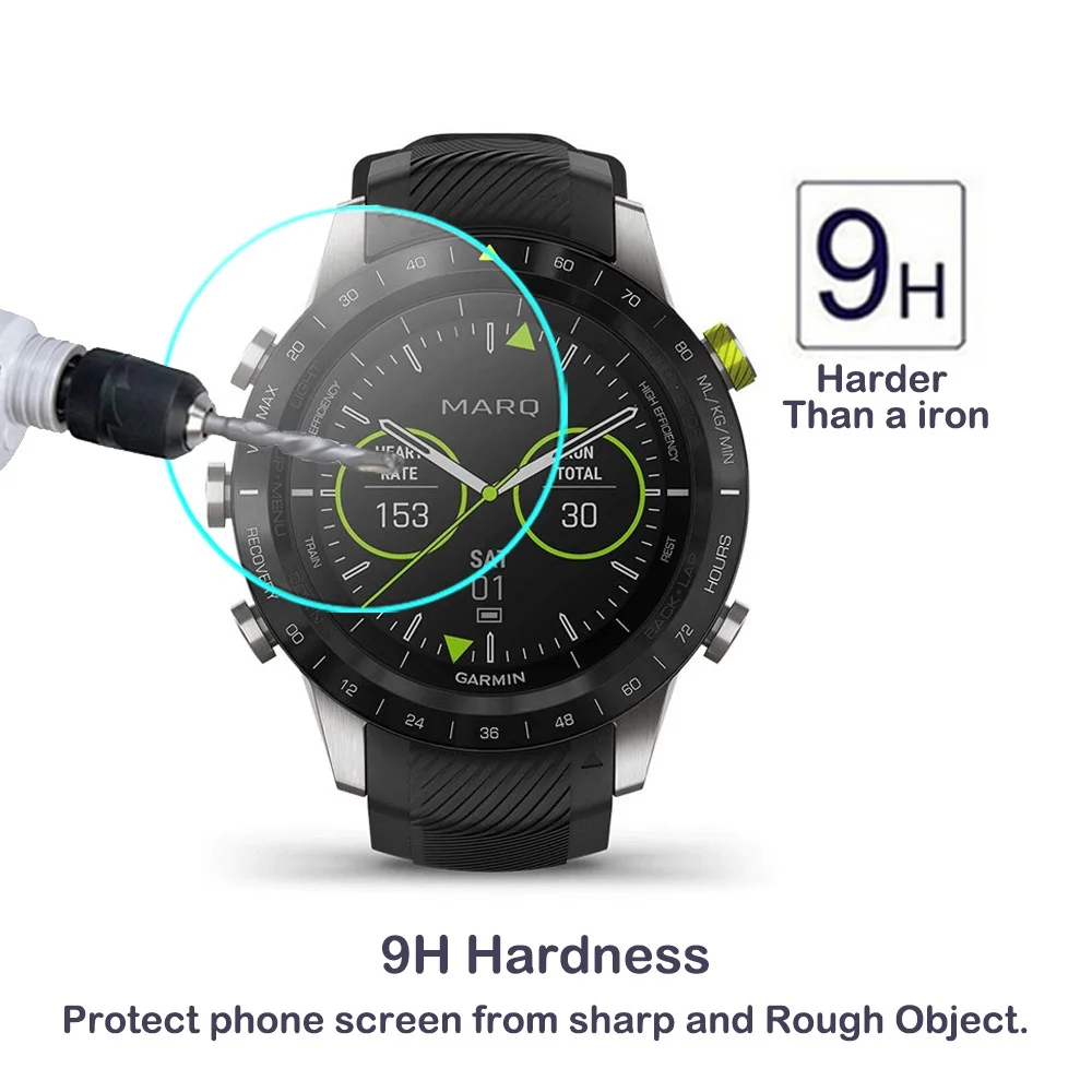 For Garmin MARQ Athlete Smart Watch Tempered Glass Screen  9H 2.5D Water-Proof Anti-Scratch Proof Smartwatch Film