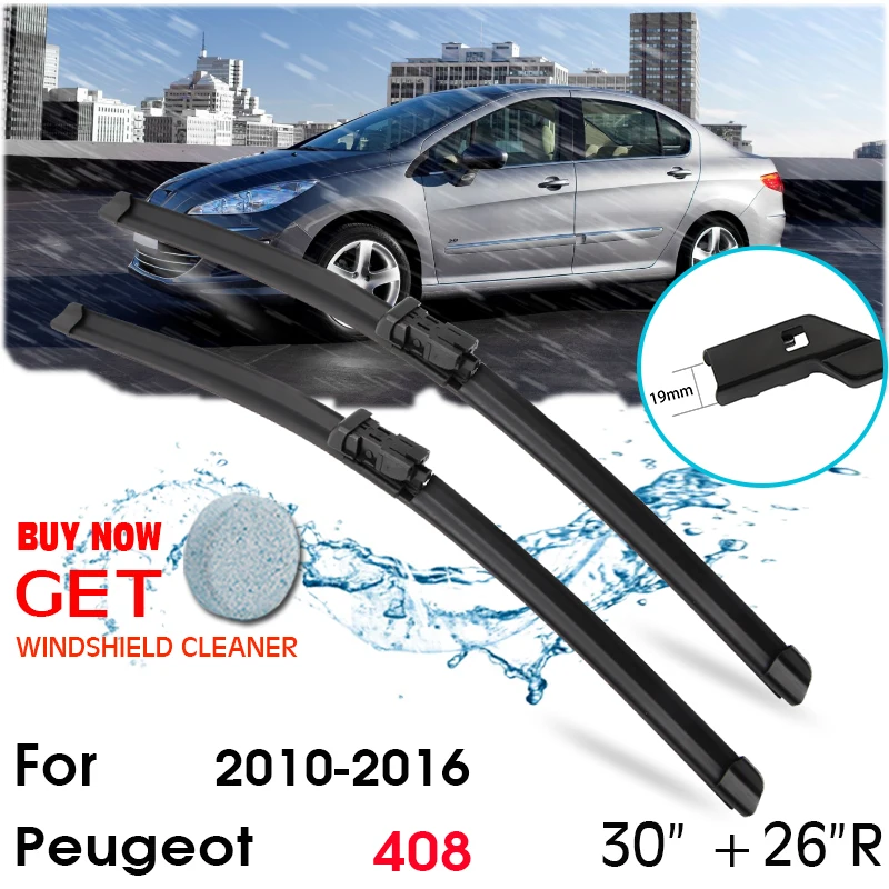 

Car Wiper Blade Front Window Windshield Rubber Silicon Refill Wipers For Peugeot 408 2010-2016 LHD/RHD 30"+26"R Car Accessories