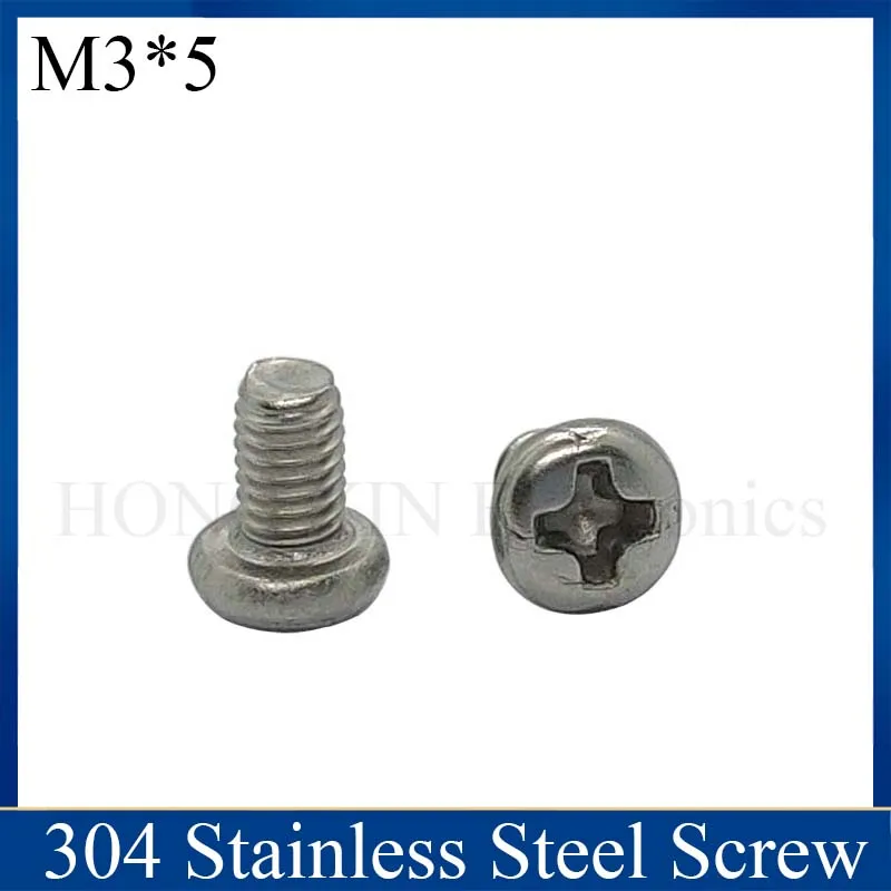 【 M3 * 5 】 DIN7985 GB818 304 Rvs Kruis Inbouw Pan Head Phillips Schroeven
