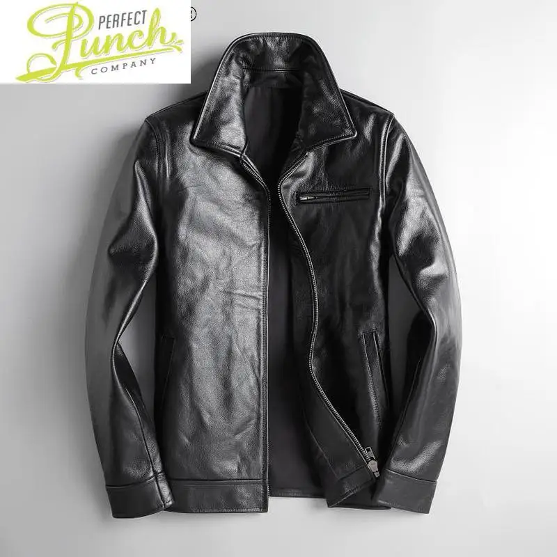 

Genuine 100% Leather Jacket Men Autumn Spring Cowhide Leather Coat Short Mens Jackets Clothing Fashion Veste Homme