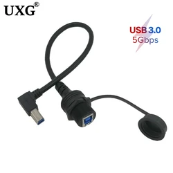 5Gpbs 90 Graden Usb 3.0 Type B Man-vrouw Printer Verlengkabel Waterdichte Panel Mount Panel IP67 Waterdicht kabel 30Cm