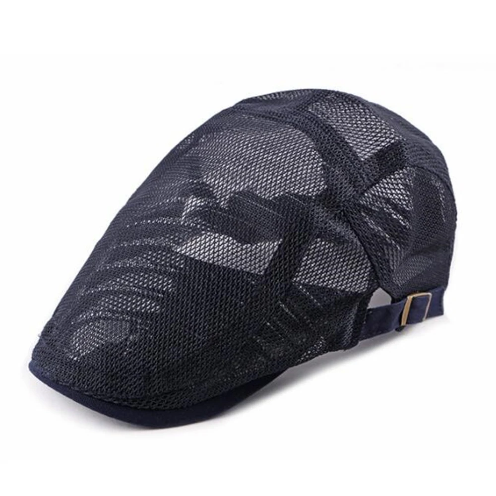 Men Women Mesh Summer Style Plaid Berets Caps Grain Cotton Gatsby Cap Unisex Ivy Hat Golf Driving Summer Sun Flat Cabbie Newsboy