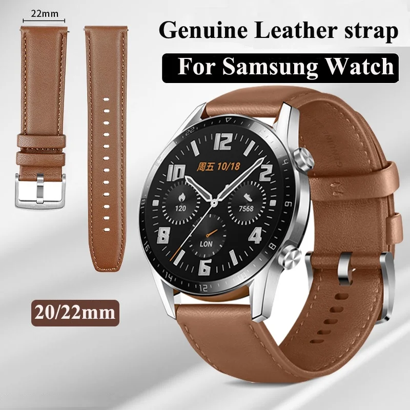 

Quick Release Leather Strap for Samsung Galaxy Watch 4 Classic 42mm 46mm watch 3 Gear S3 S2 Frontier Watchband 20 22mm