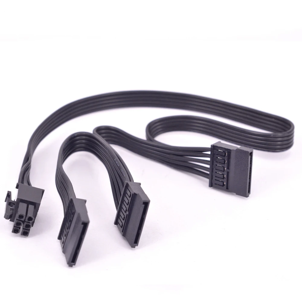 6Pin Male 1 to 3 SATA 15Pin Female Power Supply Cable PCIe VGA Mining Sata Adapter Card Power Port For Seasonic KM3 Series