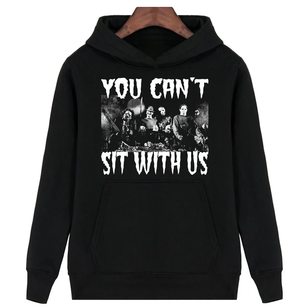 

You Can't Sit With Us Horror Pennywise Michael Myers Jason Voorhees Halloween Hoodie Fleece Jacket Winter Coat Hoodies USA size