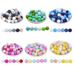 BOBO.BOX 30pcs perline in Silicone 9mm Food Grade Baby teeether Beads Silicone BPA gratuito per collane porta ciuccio Clip catena fai da te