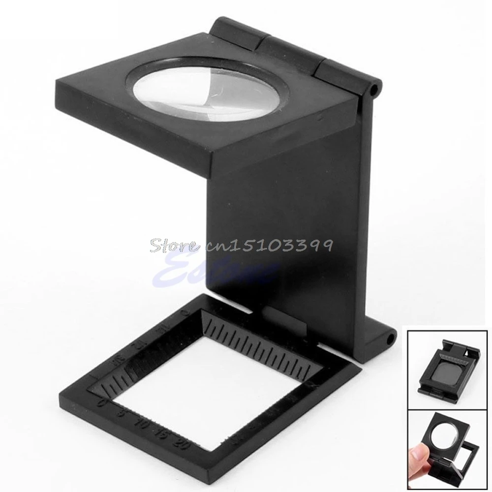 10X Foldable Magnifier Loupe Desktop Fabrics Measure Scale Thread Sewing Counter Drop Ship