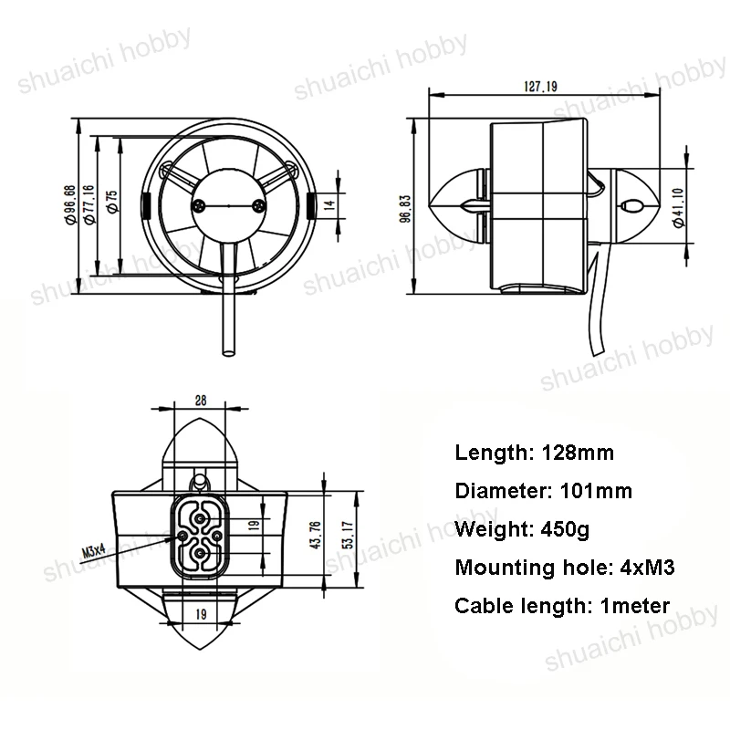 10V-30V P75 podwodny ster strumieniowy Robot ROV pędnik 75mm 4 śmigło wodoodporny silnik dla RC bezzałogowych łodzi części morskie