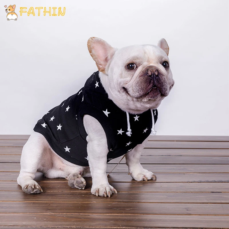 FTHIN Cotton Dogs Coat Hoodies Clothes French Bulldog Clothes Stars Pattern Dog Costume XS-FB