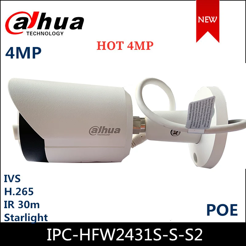 

IPC-HFW2431S-S-S2 Dahua 4MP IP Bullet Camera, WDR with IR 30m, H.265, POE