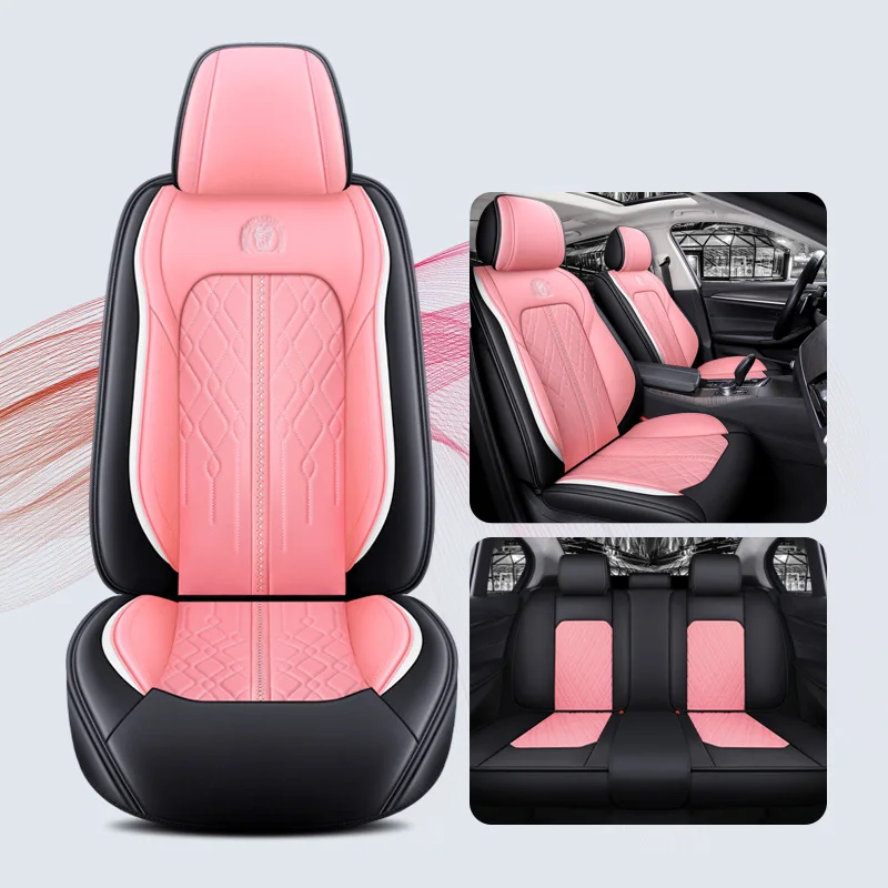 

Car Seat Cover Front/Rear Vehicle Cushion Not Moves Universal Pu Leather Black/Red Non-Slide For Peugeot 301 F6 X45