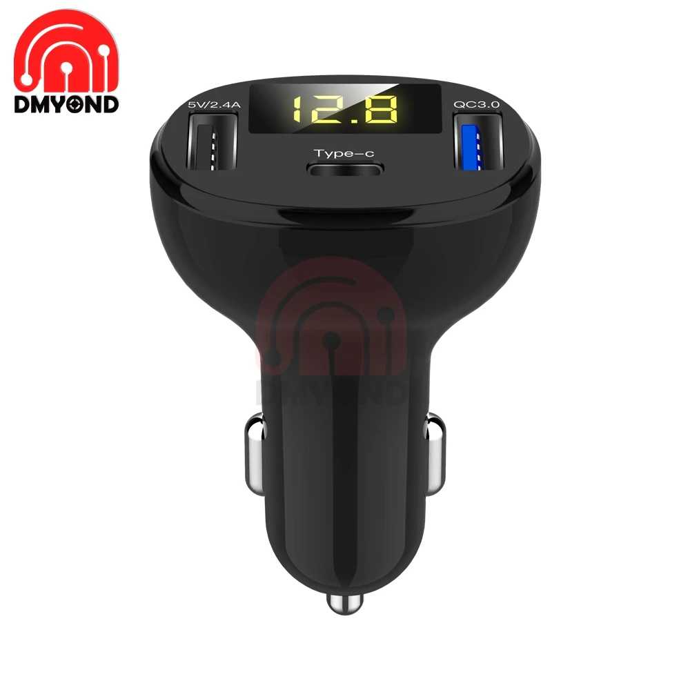 QC3.0 QC Type C PD DC 12V USB Type Multi Volt Voltage Meter Monitor Dual USB Digital Voltmeter Display for Car Fast Chargering