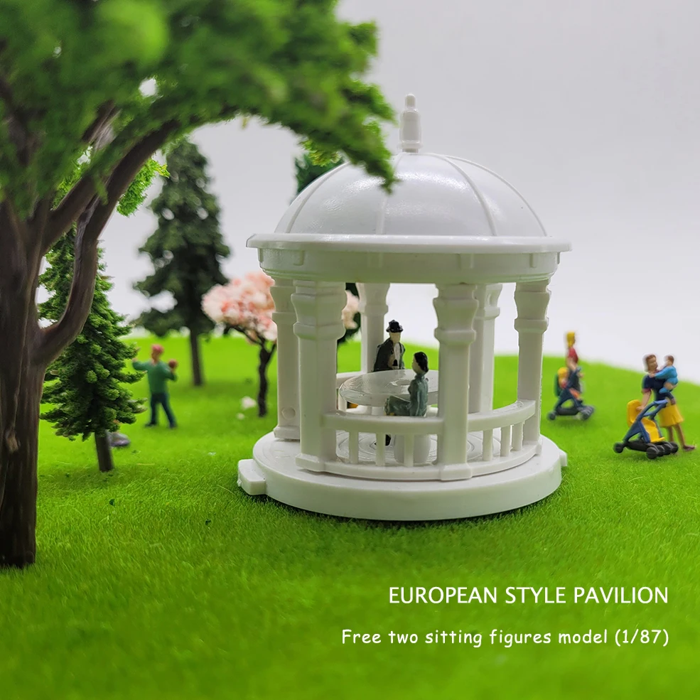 1:87 Ho Scale Pavilion รุ่นยุโรปสไตล์การก่อสร้าง Buliding Gloriette รุ่น Field Resting Place/รถไฟรถไฟเค้าโครง