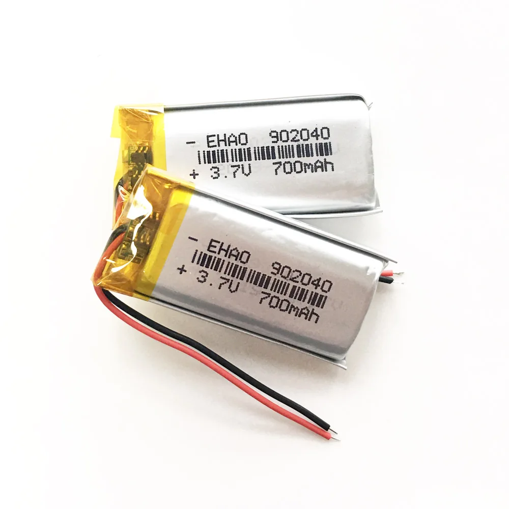 EHAO 902040 3.7V 700mAh litowo-polimerowa LiPo akumulator do Mp3 PAD DVD E-book głośnik LED na Bluetooth światło