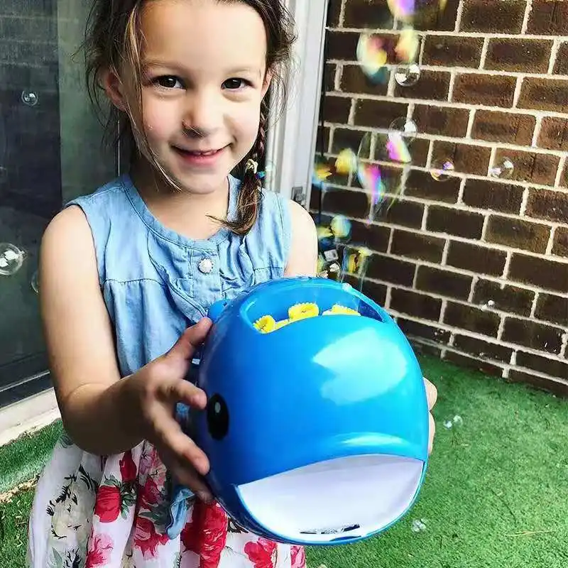 Kids Whale Bubble Machine Summer Outdoor Automatic Bubble Blower Children Girl Boys Electric Bubble Water Toys