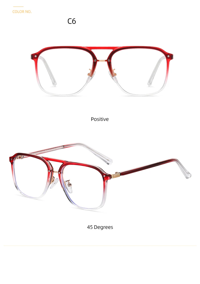 Anti Blau Rays Doppel Strahl Platz Fertig Myopie Gläser Retro Transpareny Grau Rezept Brille 0-0,5-0,75 Zu-6,0 – Detail 19