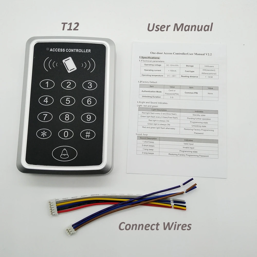 125Khz Rfid Sistem Kontrol Akses Keypad Kartu Kunci Pintu Pengendali Akses