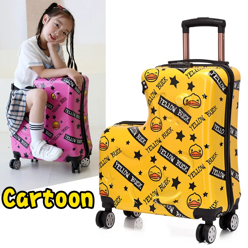 

2021 New High Quality Travel Trolley Case Children's Password Lock Kids Luggage Can Mount Universal Wheel Boarding Case Suitcase