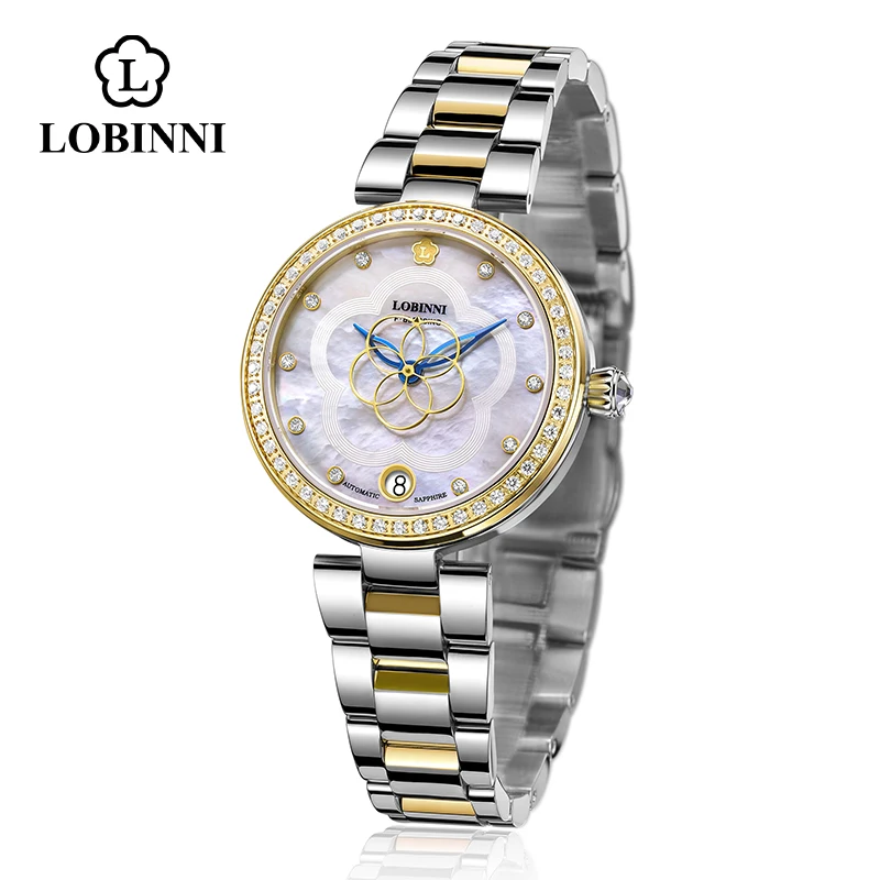 LOBINNI Switzerland Luxury Brand Ladies Mechanical Automatic Self-Wind Sapphire Watch Women Fashion Importers Waterproof Watches