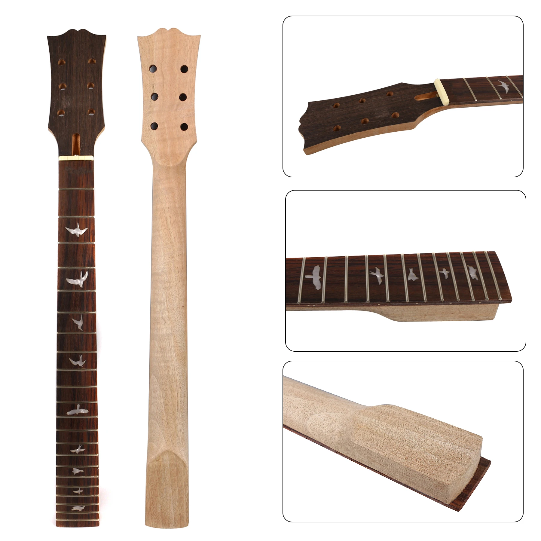 

L10 24.75 Inch 628 mm 22Fret Electric Guitar Neck Unfinished MAHOGANY Make and ROSEWOOD FIngerboard