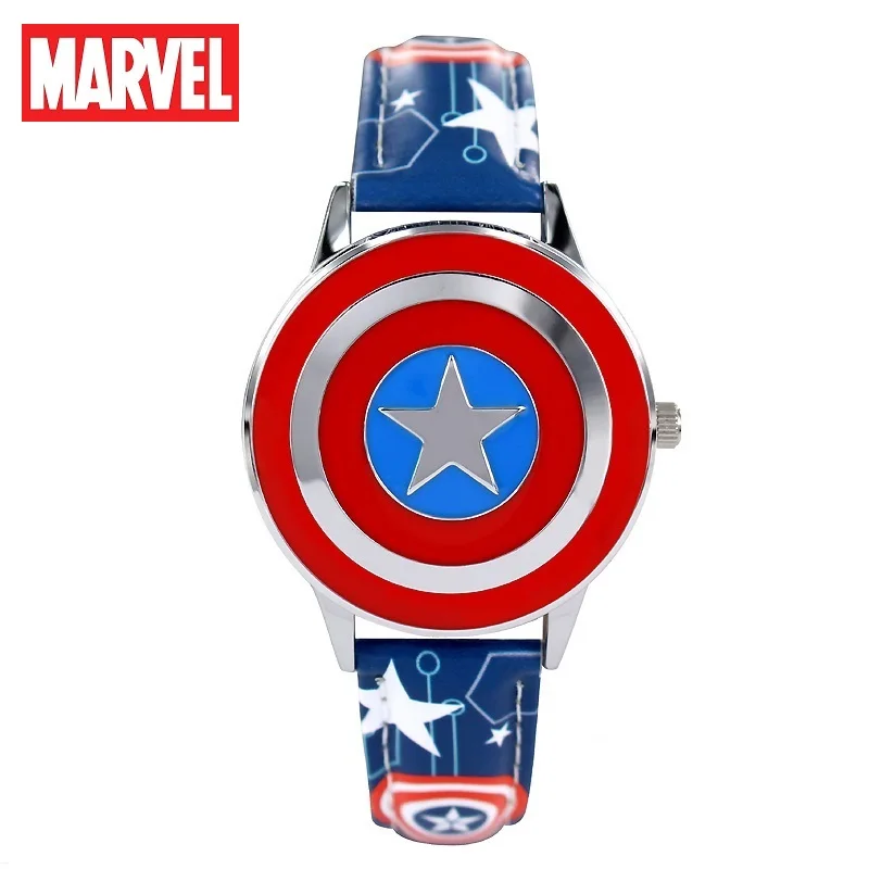 Marvel For Children Watch Avengers Captain America Iron Man Spider Cartoon Flip Quartz Wristwatch Boy Youth Student Teenage Kid