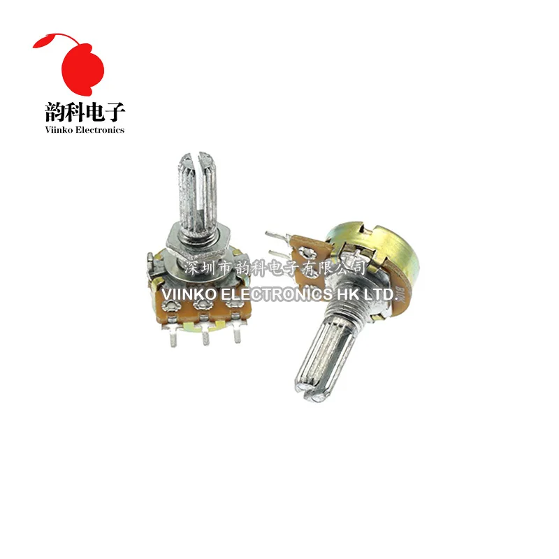 5pcs WH148 B1K B2K B5K B10K B20K B50K B100K B500K 3Pin 20mm Shaft Amplifier Single Potentiometer 1K 2K 5K 10K 50K 100K 500K