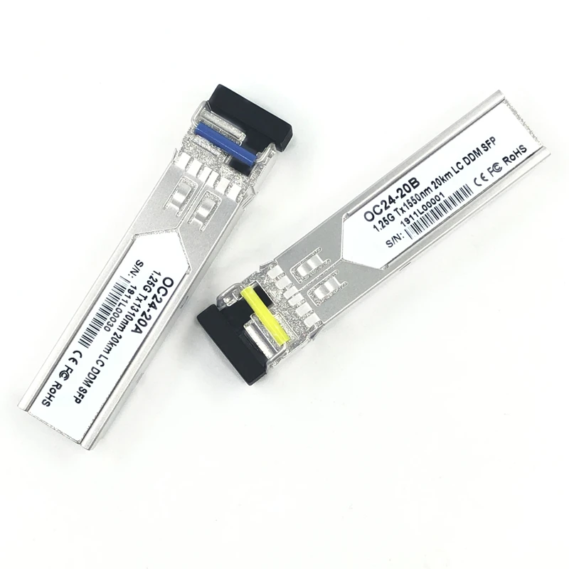 LC compatibility SFP Fiber optic module 1.25G LC 20KM 1310/1550nm Single Fiber SFP Optical Module Transceiver FOR ONU OLT switch