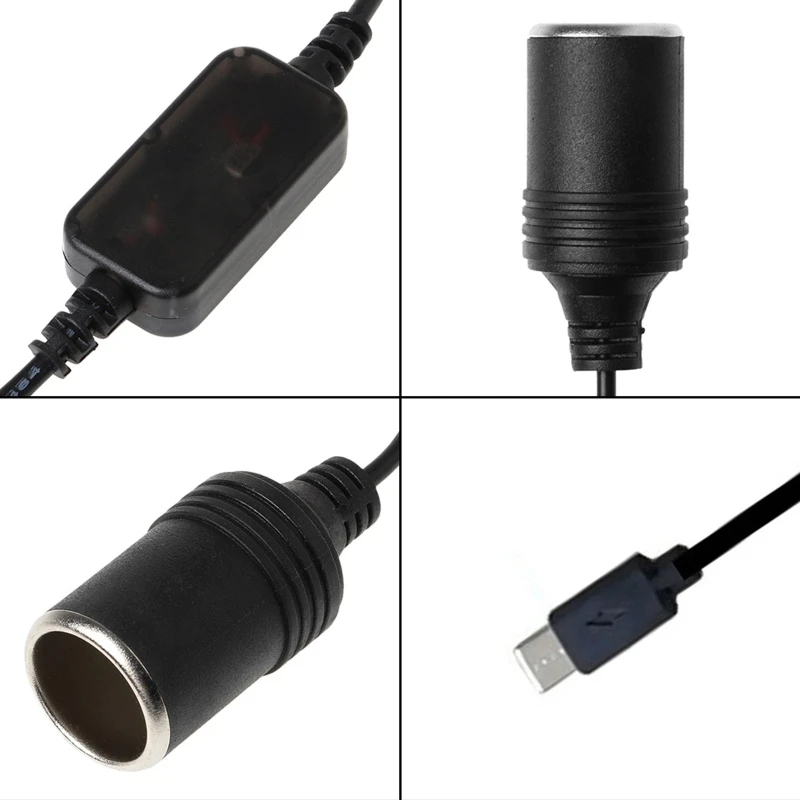 Câble USB C/A Vers Prise Allume-Cigare 12V OBEST - Adaptateur 30cm 1A Max Pour Voiture