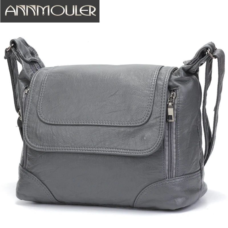 Annmouler Large Capacity Women Crossbody Bag Brand Shoulder Bag Soft Pu Leather Messenger Bag Large Tote Bag Quality Women Bolsa