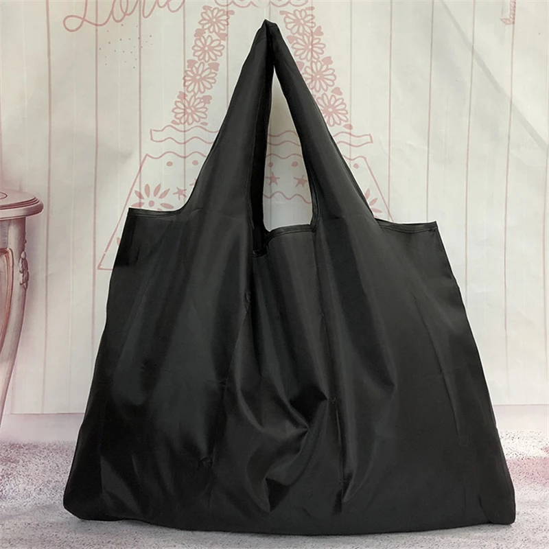 Big Size Thick Magic style Nylon Large Tote ECO Reusable Polyester Portable Shoulder Handbag Folding Pouch Shopping Bag Foldable