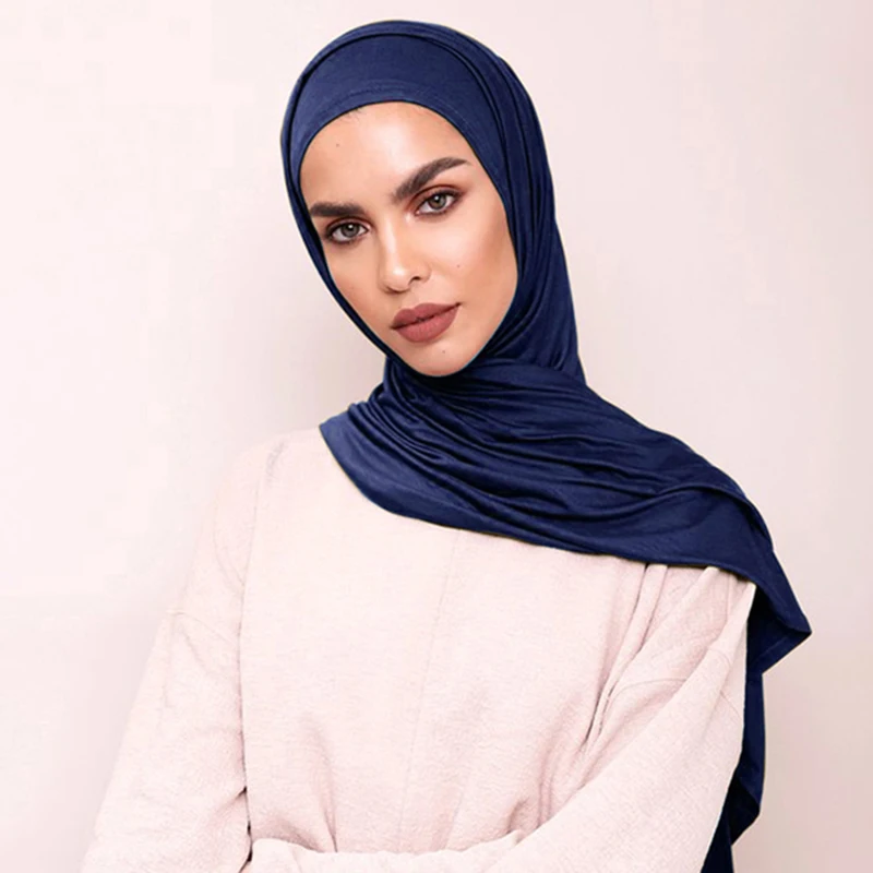 Premium Cotton Instant Hijab Jersey Scarf Women Modal Shawls One Loop Instant Scarf Muslim women hijab Islamic Headscarf Bandana