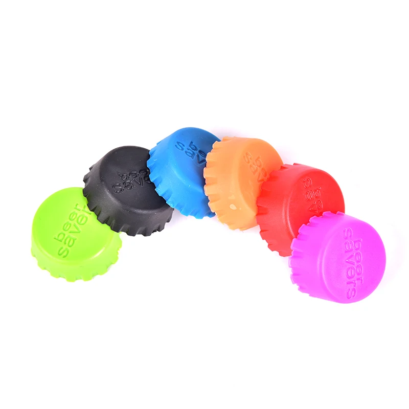 6 Pcs Silicone Beer Bottle Cap Reuse Practical Colorful Leak Free For Wine Beer Beverage Bottle Novelty Sealer Stopper Cover