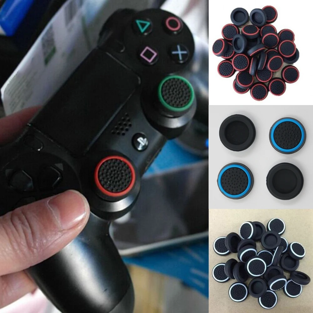 For 4 PS4/PS3/PS2 controller Accessory 4Pcs Controller Thumb Silicone Stick Grip Cap Cover for PS4 ONE