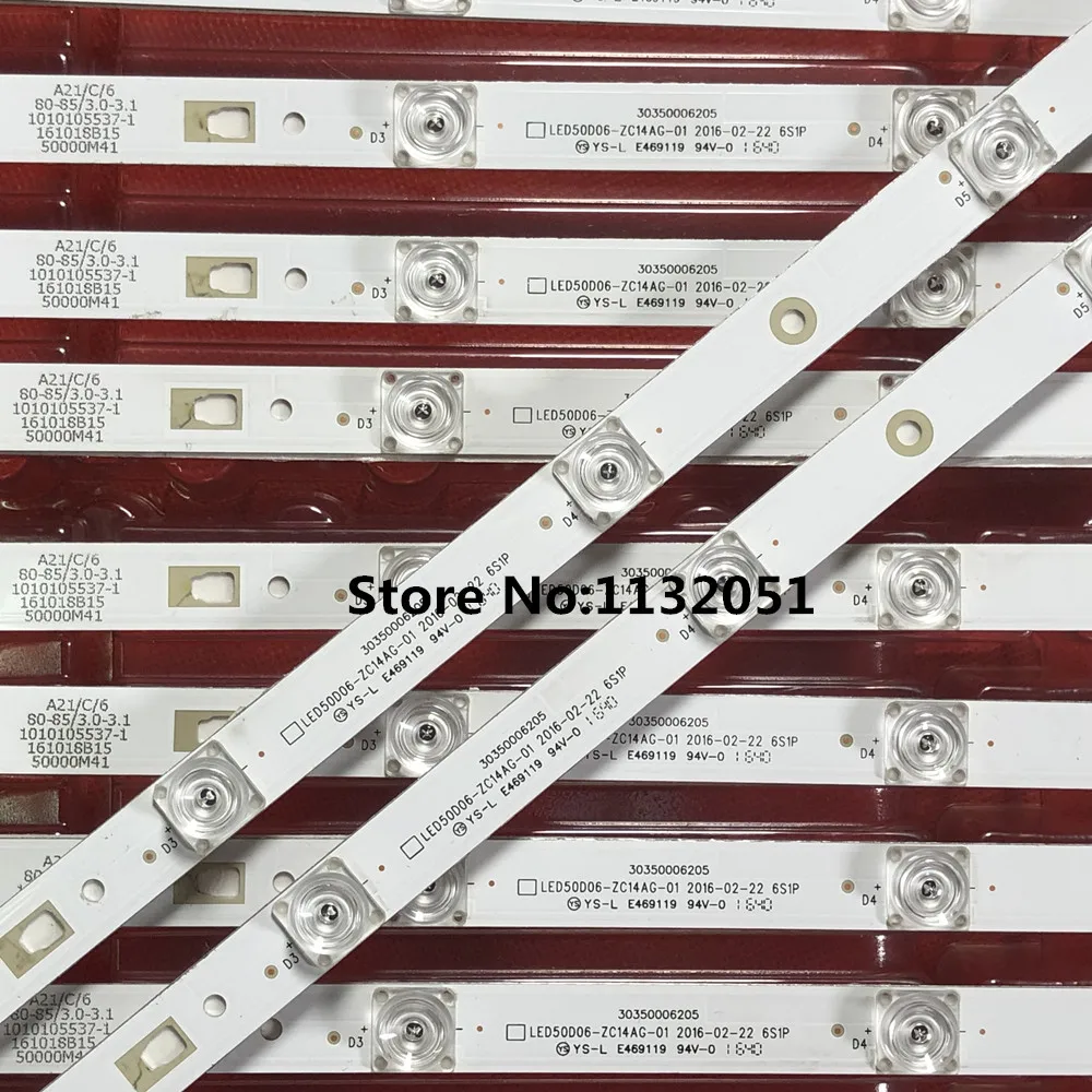 Tira de luces LED de retroiluminación, accesorio para LE50K5500TF Pioner PLE5006 piezas LT-50EM76 P50FN117J LT-50C550 LED50D6-ZC14-01 LED50D06-ZC14AG-01, 12 V500HJ1-PE8