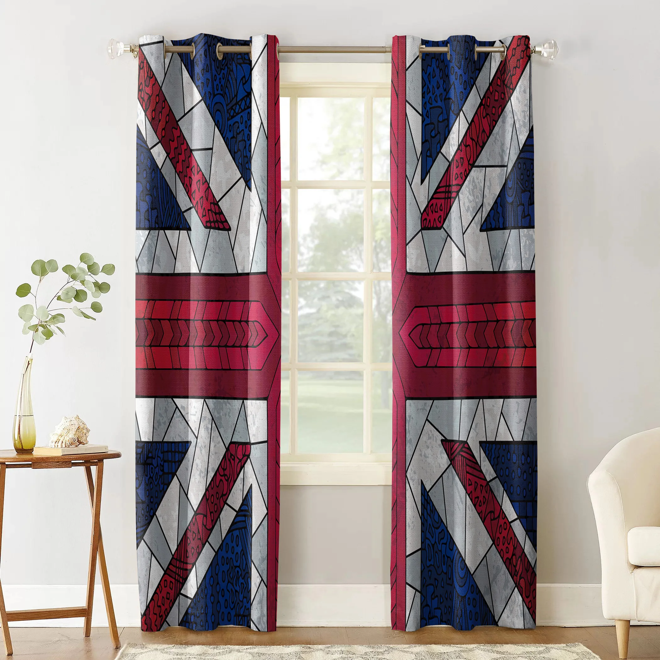 British Flag Split England Independence Living Room Bathroom Kitchen Bedroom Decor Kids Curtain Panels With Grommets Window