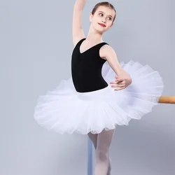 Child Performance Ballet Swan Lake Tutu White Black Elastic Waist Children Hard Mesh Tulle Skirt Tutus With Briefs Wholesale