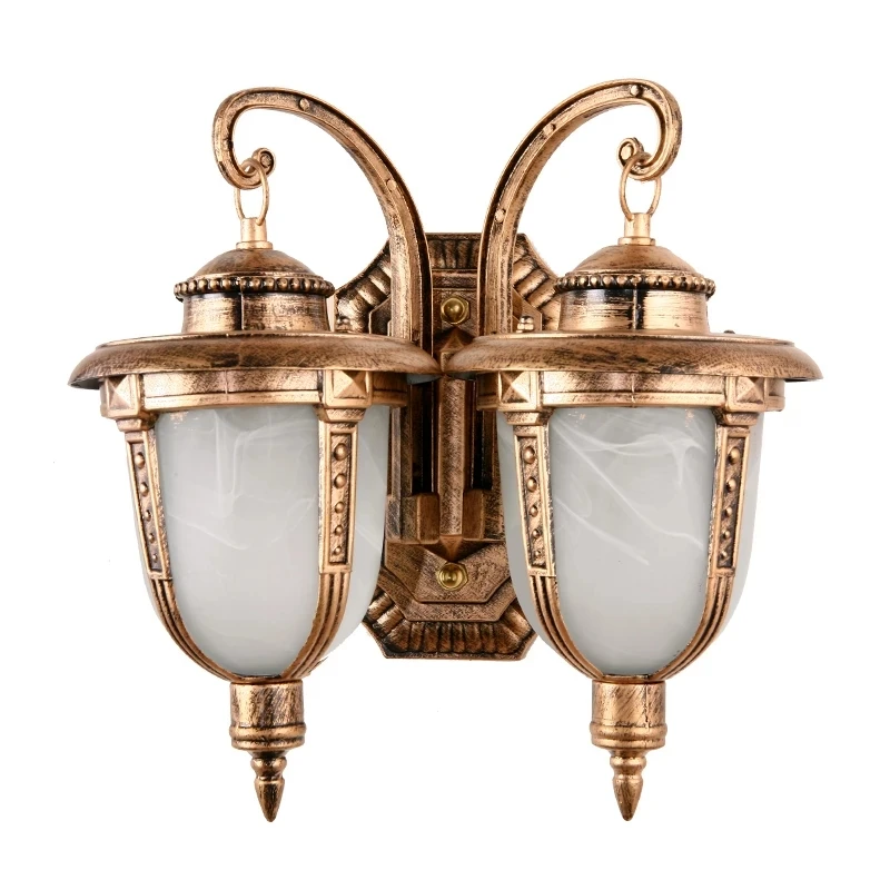 Outdoor Wall Lamp European Style Double Heads Waterproof Sconce Lamp Garden Villa Decoration Vintage Balcony Porch Lamp