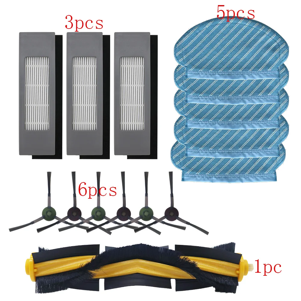 Filter sisi sikat pel kain Set untuk Ecovacs Deebot Ozmo 920 950 suku cadang penyedot debu pengganti aksesori rumah