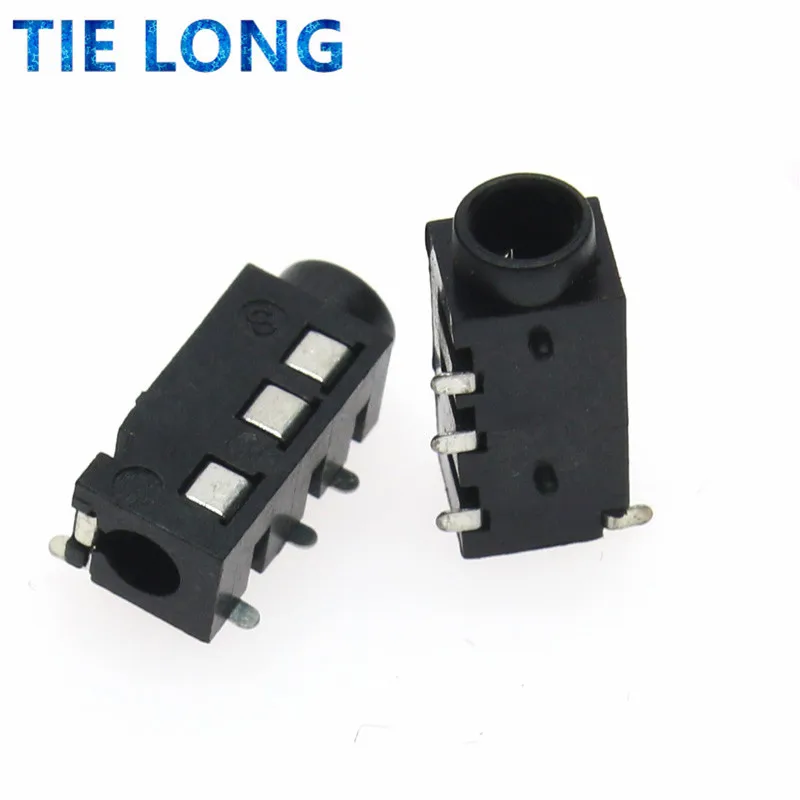 10PCS 3.5mm jack Female Audio Connector 4 Pin DIP Headphone Jack Socket PJ-320A PJ320A Audio Interface Audio Jack Black