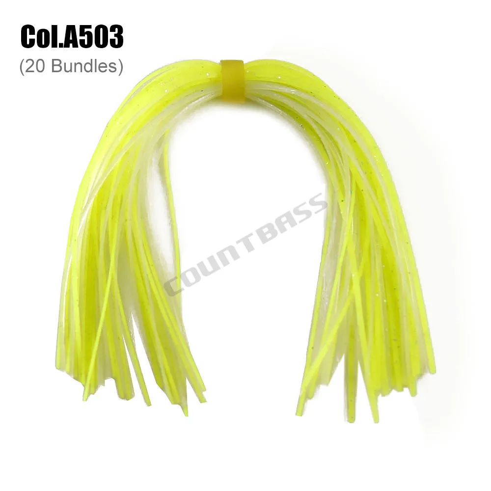 COUNTBASS 20 Bündel 50 Stränge Silikonröcke Angelzubehör, DIY Spinnerbatis Buzzbaits Gummi-Jig-Köder Tintenfischgummi – Detail 6