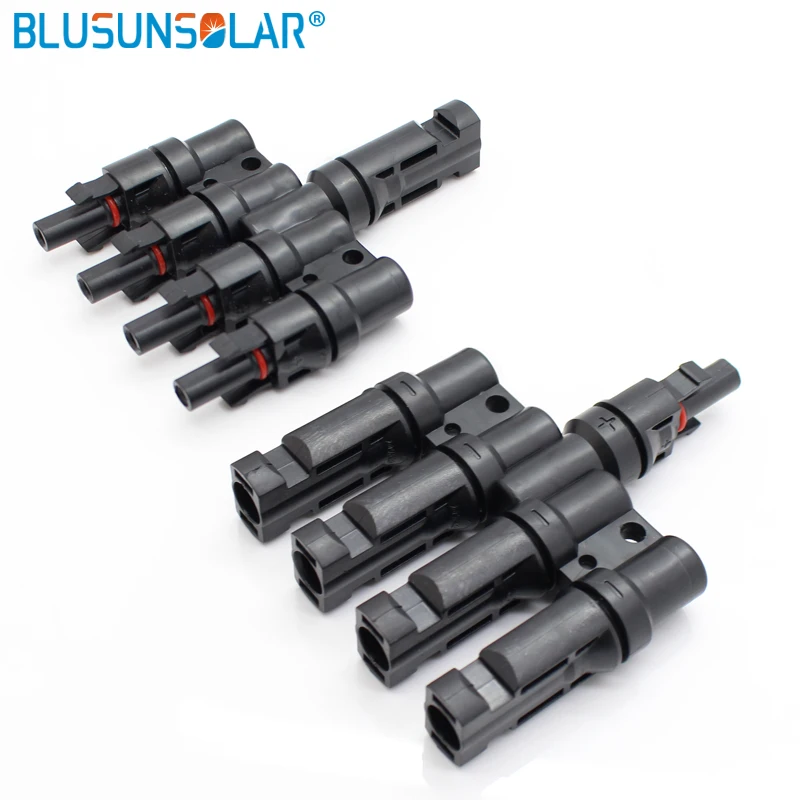 

100 pairs Connector M/F Solar Panel 4 to 1 T Branch Parallel Connectors Cable Coupler Combiner Panel Cable Connectors