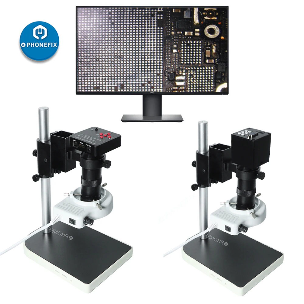 

VGA 38MP HDMI Camera USB Microscope + Adjustable 0.5X/0.4X/0.1X Zoom C Mount Lens + 56 LED Ring Light Phone Soldering PCB Repair