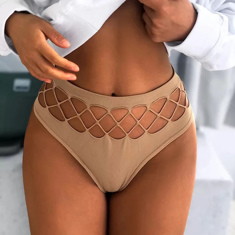 Sexy Women Panties Fishing Hollow Out Underwear Cotton Crotch Thongs Plus Size Sensual Lingerie Female Fashion Underpants