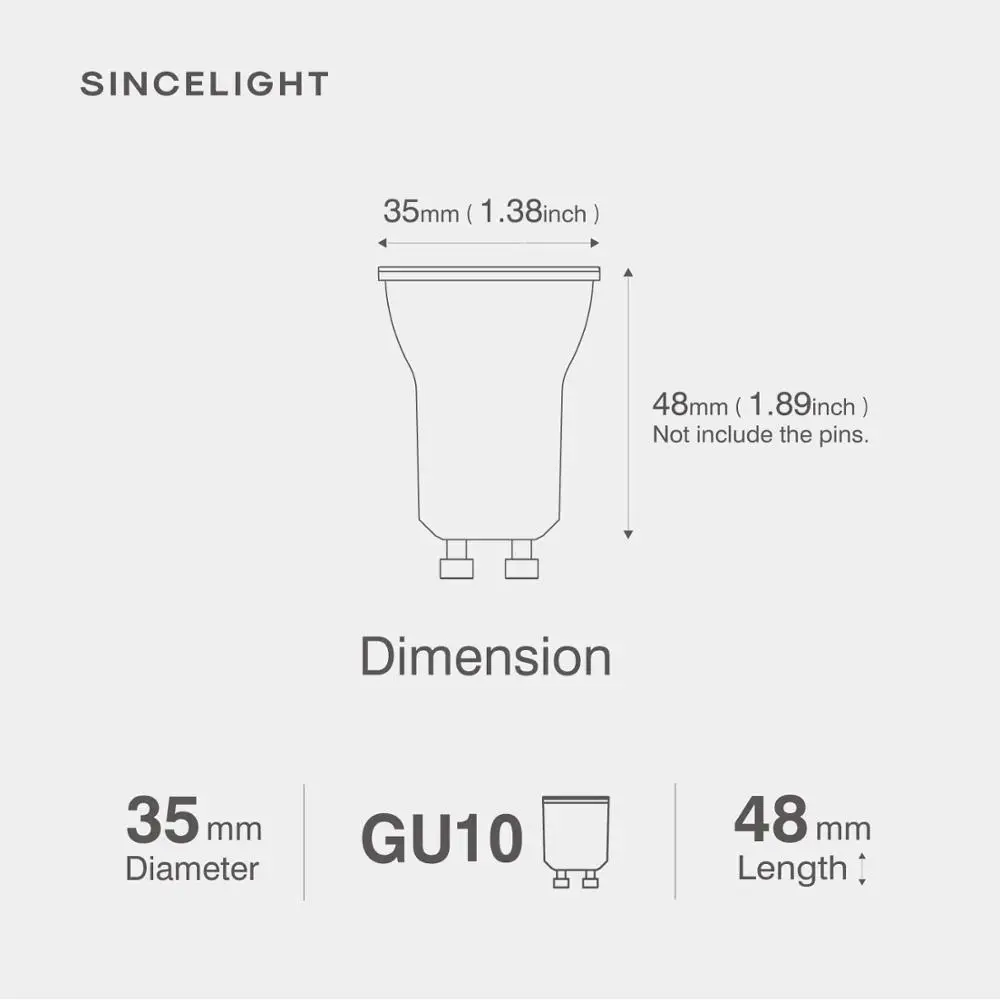 Pack of 6,Gu10 Base PAR11 LED Reflector Light Bulb with 3W,230V,2700K,4000K,6000K(Non-Dimmable/35° Beam Angle/Downlight)
