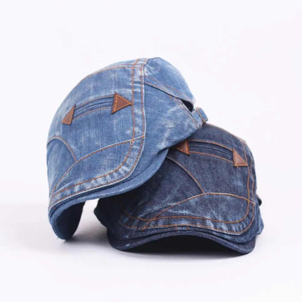 Men/Women Hat Visors Vintage Washed Jeans Outdoor Sports Denim Beret Sun Visor Flat Cap Ковбойские шляпы 2021