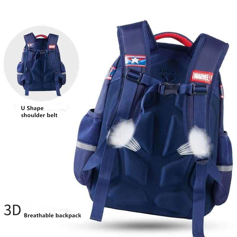Disney-mochila escolar de dibujos animados en 3D para niño, de iron man superligero morral, Capitán América, para escuela primaria, novedad